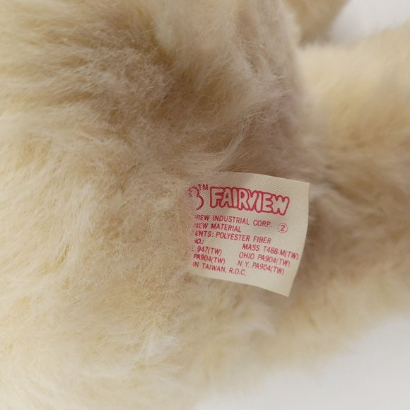 Vintage Fairview Dog Puppy Plush 19" Stuffed Animal Toy Black Eyes Ears - Picture 10 of 10